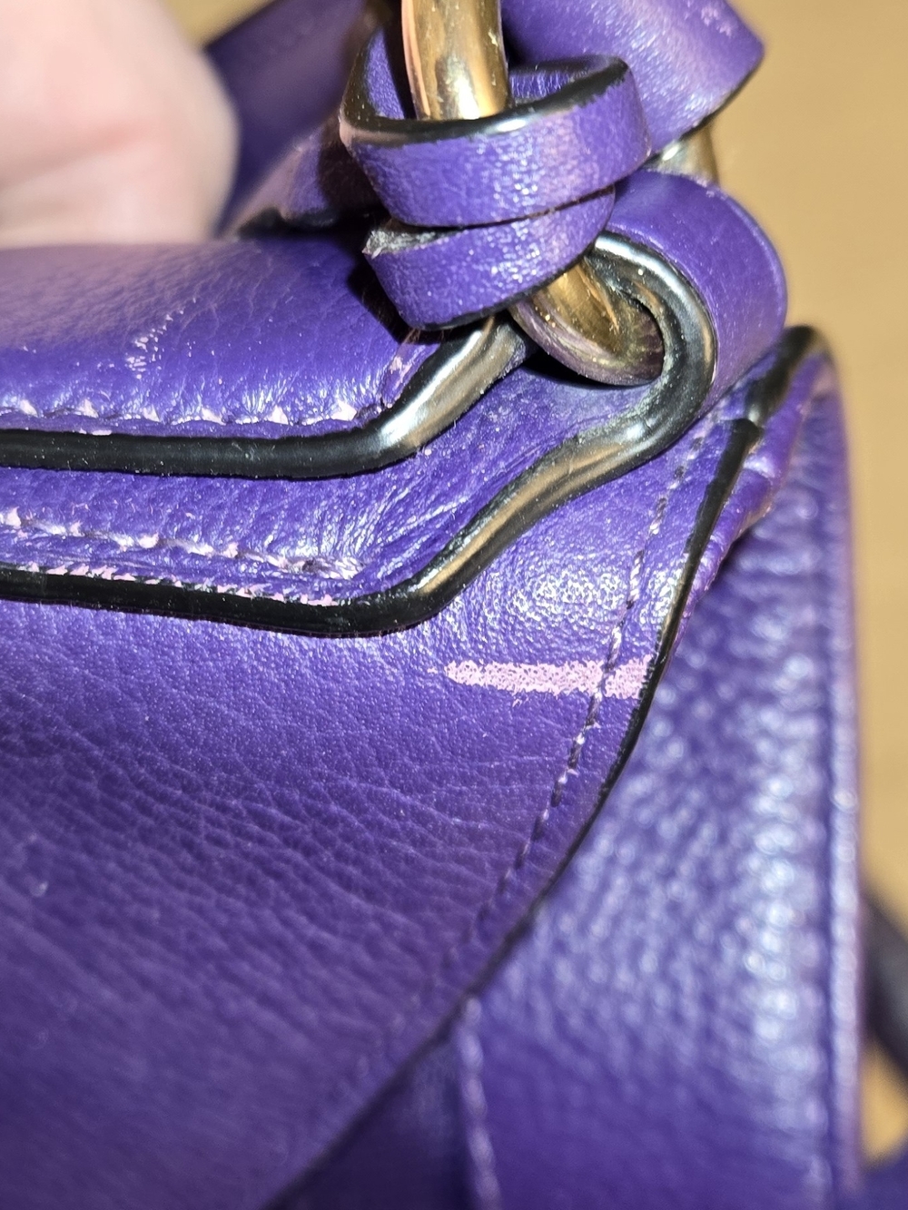Coach Purple Leather Shoulder Tote - Picture 16 of 16
